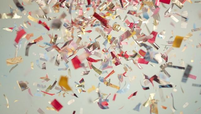 Colorful Confetti Fragments Creating Festive Atmosphere