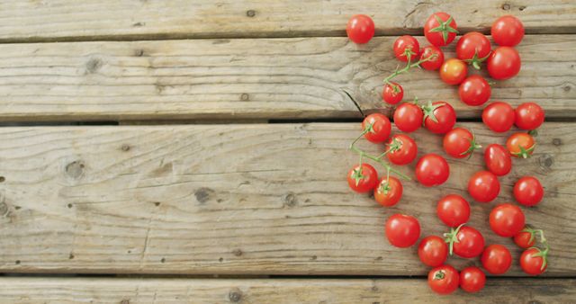 Fresh Cherry Tomatoes Spilling on Rustic Wooden Table - Download Free Stock Images Pikwizard.com