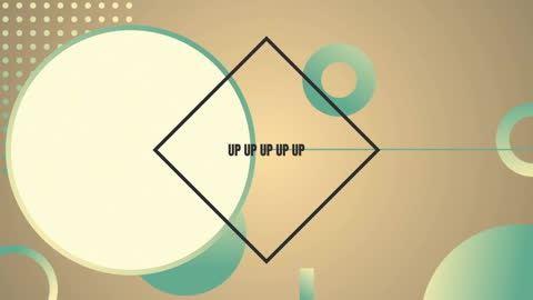 Modern Geometric Shapes with Text on Beige Background