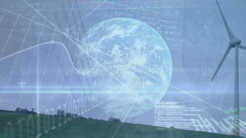 Futuristic Global Network Overlay with Blue Digital Data