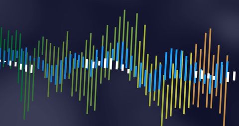 Colorful Digital Data Visualization on Dark Background