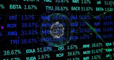 stock data on digital network with spinning globe - Download Free Stock Images Pikwizard.com