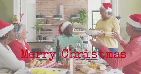 Festive Christmas Gathering of Senior Friends