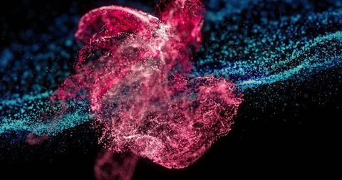 Abstract Colorful Digital Particles on Black Background - Download Free Stock Images Pikwizard.com