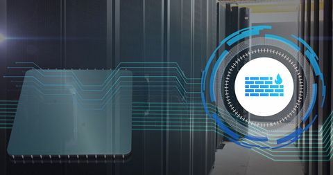 Digital Infrastructure With Secure Firewall Concept in Server Room - Download Free Stock Images Pikwizard.com