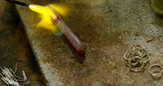 Metalwork Artisanal Craftsmanship with Soldering Torch - Download Free Stock Images Pikwizard.com