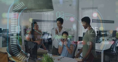 Innovative Team Engaging in Digital Business Strategy Discussion