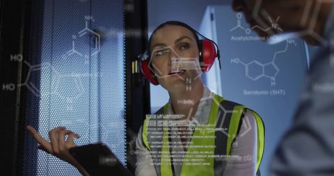 Diverse Engineers Analyzing Chemical Data in High-Tech Server Room - Download Free Stock Images Pikwizard.com