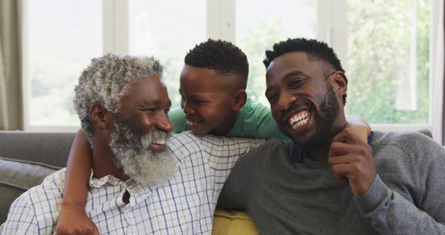 Three Generations of Happy African American Men Spending Quality Time at Home - Download Free Stock Images Pikwizard.com