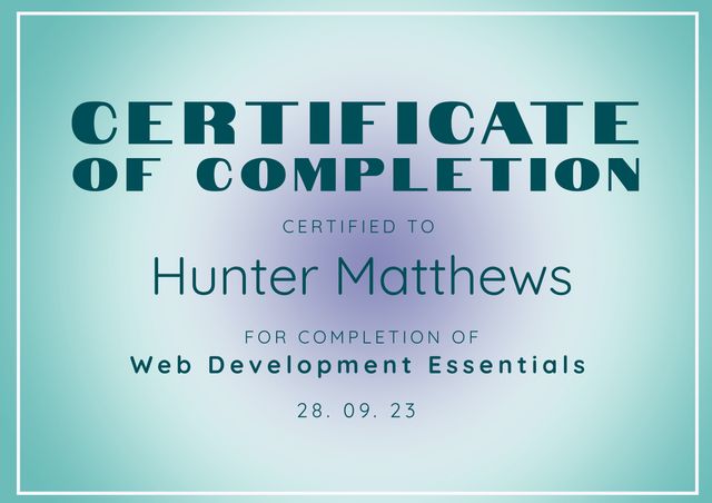 Elegant Certificate of Completion with Modern Design - Download Free Stock Videos Pikwizard.com