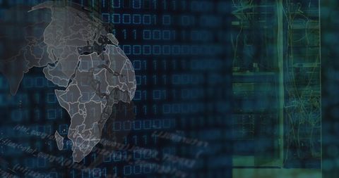 Data Infrastructure with Digital World Map and Binary Code - Download Free Stock Images Pikwizard.com