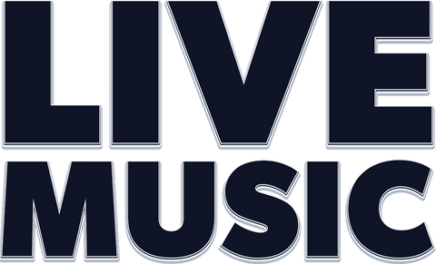Bold Live Music Text with Transparent Background