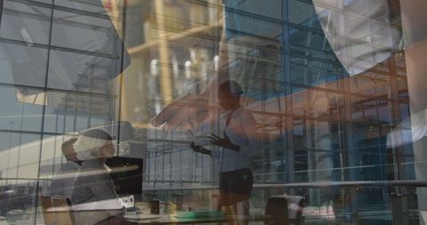 Connected Global Business with Digital Interface Overlay