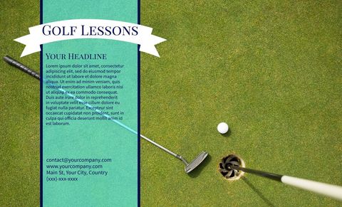 Precision Golf Club Near Hole on Green Course Advertising Template - Download Free Stock Templates Pikwizard.com