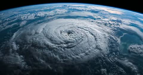 Powerful Hurricane Eye in Earth's Atmosphere from Space