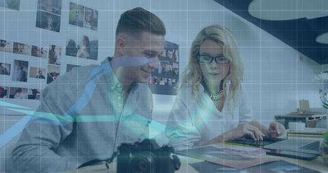 Team Analyzing Digital Trends in Modern Office