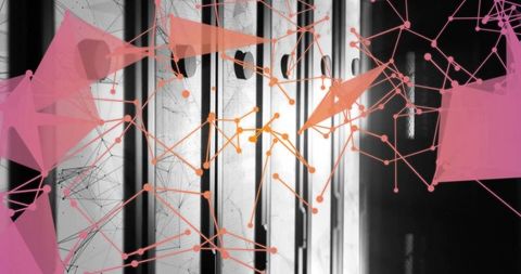 Futuristic Network Overlay on Data Center Cabinets