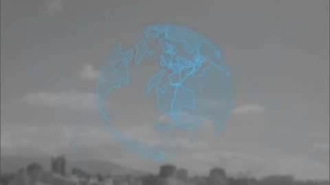 Global Server Animation with Holographic World Map
