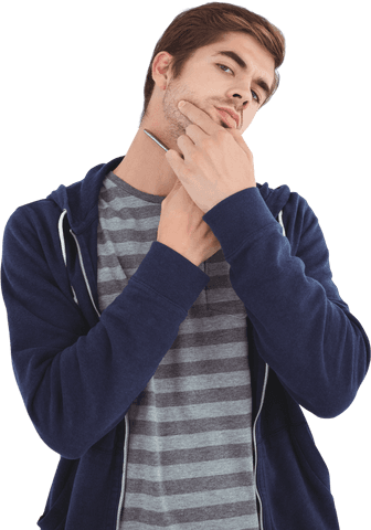 young man confidently shaving with straight razor on transparent background - Download Free Stock Videos Pikwizard.com