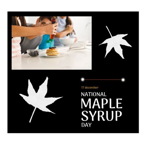 woman celebrating national maple syrup day with pancakes - Download Free Stock Templates Pikwizard.com