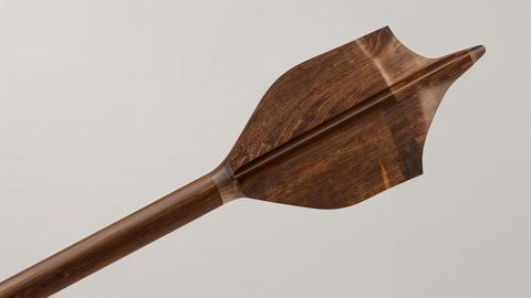 Polished Wooden Paddle with Detailed Wood Grain