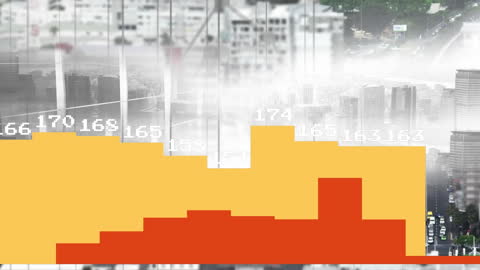 Dynamic Data Visualization Over Modern Cityscape