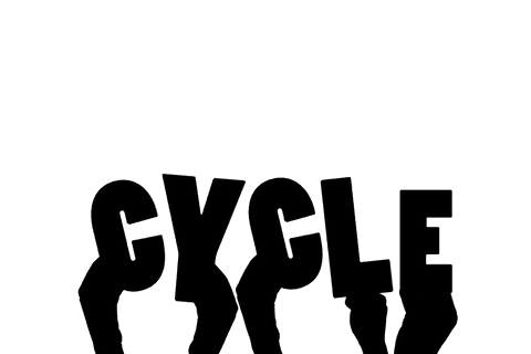 Silhouette holding bicycle symbol on transparent background