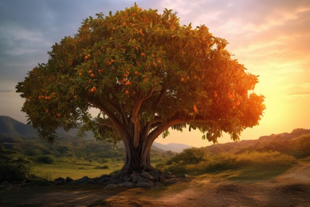 Mango tree with fruit in nature, created using generative ai technology - Download Free Stock Photos Pikwizard.com