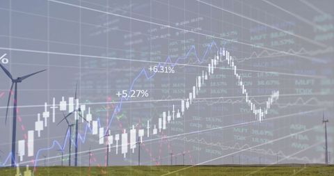 Renewable energy integration with financial technology concept