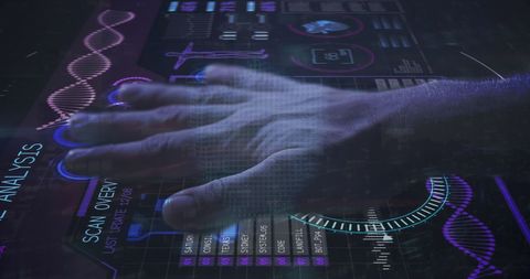 Human Hand Scanning on Futuristic Cyber Screen - Download Free Stock Images Pikwizard.com