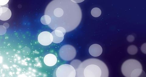 Ethereal Teal Indigo Bokeh Orbs with Soft Glow and Sparkling Light Gradient Backdrop