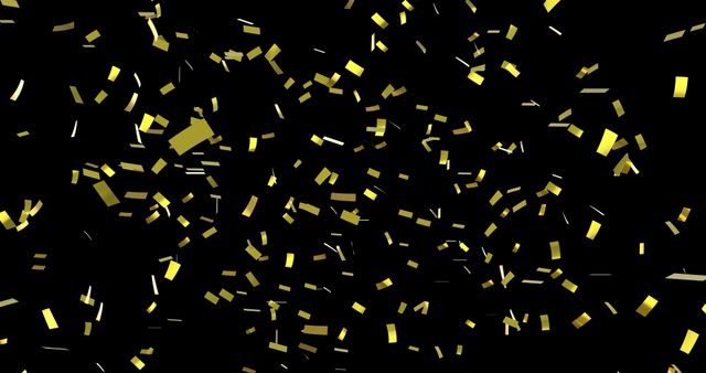 Falling Gold Confetti on Black Background Celebration - Download Free Stock Images Pikwizard.com