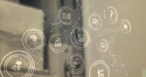 Digital Interface with Connected Network Icons