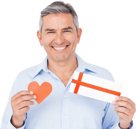 happy man holding papercut heart and present with relief art icon - Download Free Stock Videos Pikwizard.com
