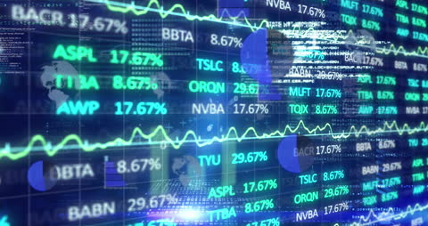 Holographic Financial Data And Trading Board Animation