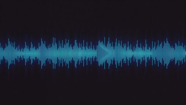Futuristic blue gradient waveform visualization