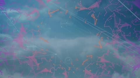 Imaginary Digital Network With Futuristic Sci-Fi Display