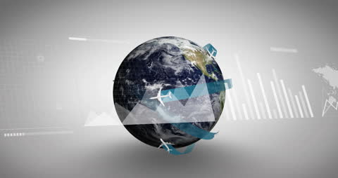 Global Data Analysis with Air Travel Concept Illustration