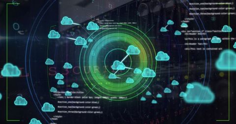 Advanced Cybersecurity Data with Cloud Networks - Download Free Stock Images Pikwizard.com