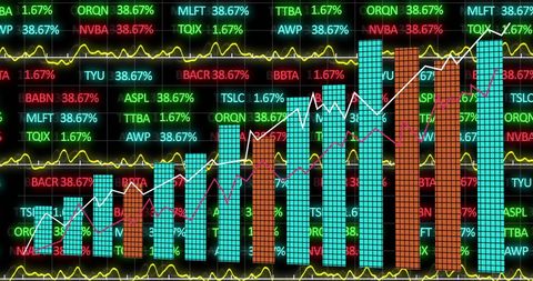 Financial Data Charts Displaying Market Trends and Analytics