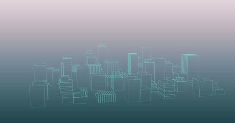 Futuristic Digital City Blueprint on Blue Background - Download Free Stock Images Pikwizard.com
