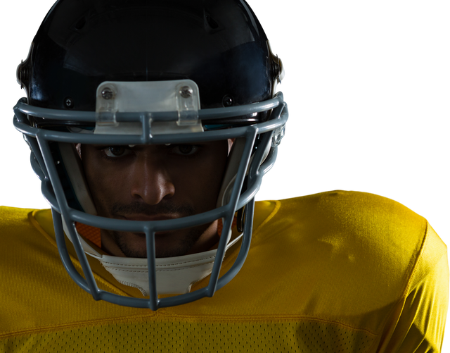 Transparent Close-Up Portrait American Football Player in Helmet - Download Free Stock Videos Pikwizard.com