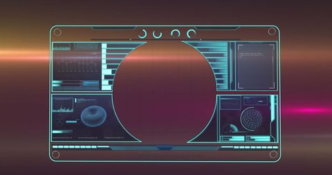 High-Tech Digital Interface with Data Processing Graphic