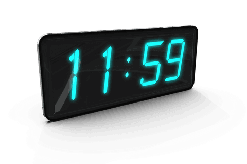 digital transparent electric clock display showing 11:59 - Download Free Stock Videos Pikwizard.com