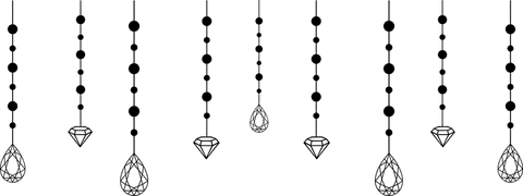 Transparent diamond crystal beaded strings minimalist design