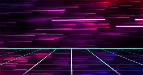 Futuristic Neon Grid and Light Trails with Retro Texture - Download Free Stock Images Pikwizard.com