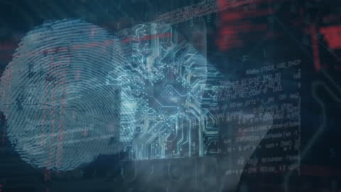 Digital Data Processing and Online Security Concept