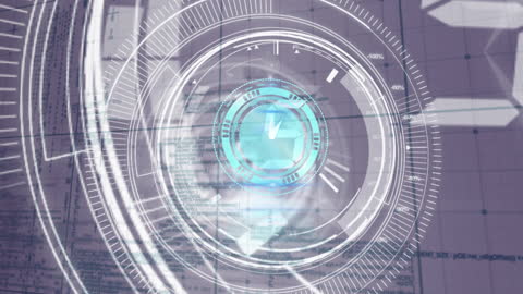 Futuristic Clock Animation with Data Interface