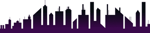 Purple Dude City Skyline with Transparent Background