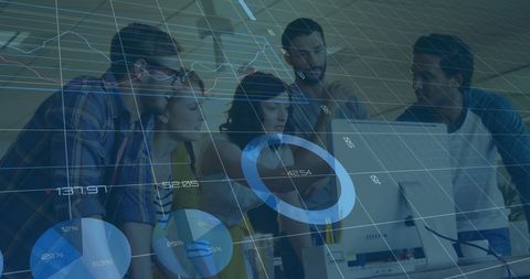 Financial Analysis Team Discussing Data Insights in Modern Office